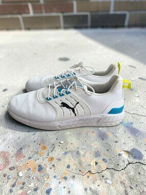 PUMA Men’s White Leather Golf Shoes Sneakers Size 12.5
